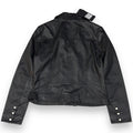 Basic Buttoned Black Leather with Collar