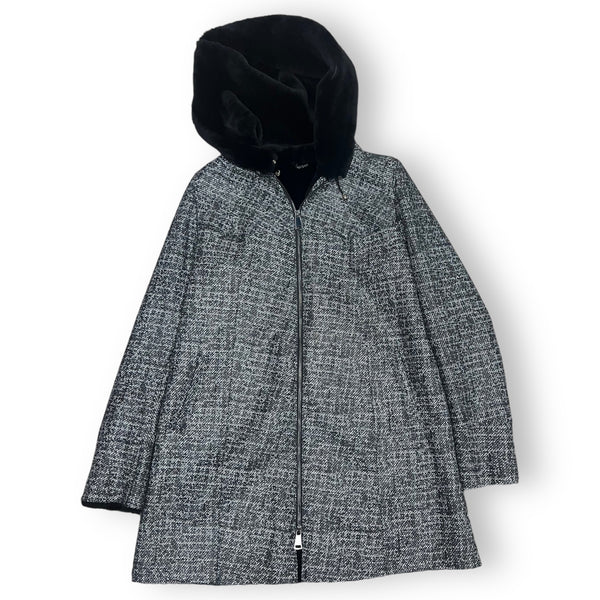 Mid-Length Static Shearling with Hood