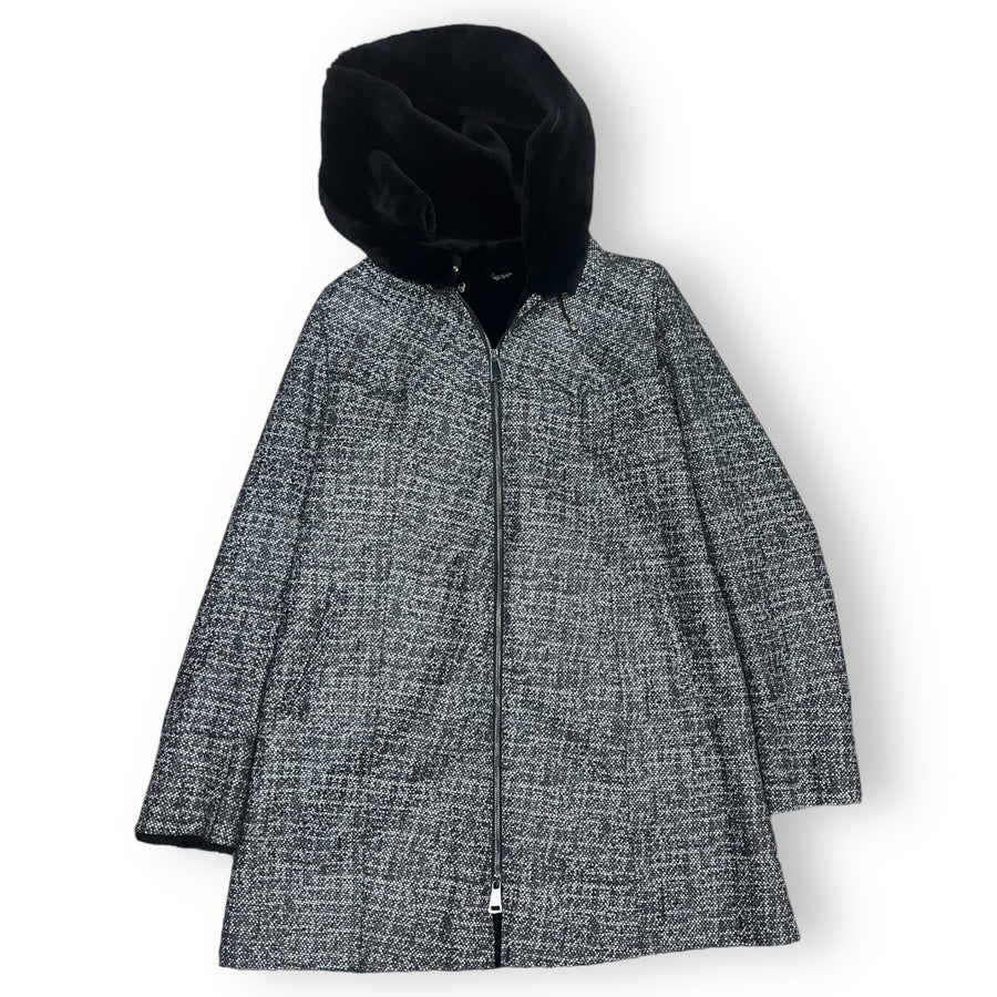 Mid-Length Static Shearling with Hood