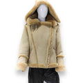 Tan Moto Shearling with Hood