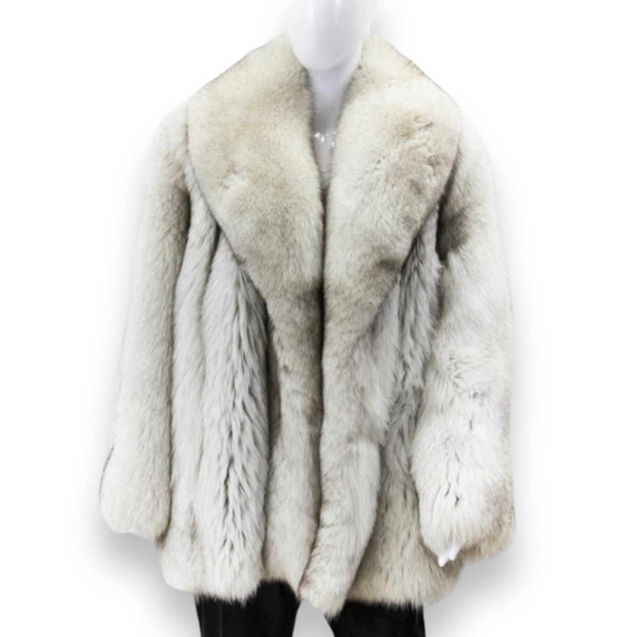 3/4 Natural Blue Fox with Collar – Daniel's Leather