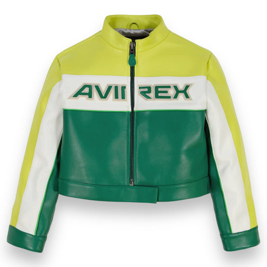 Cropped Colorblock Moto Jacket