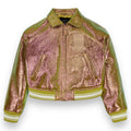 Cropped Rose Gold Metallic Icon Jacket
