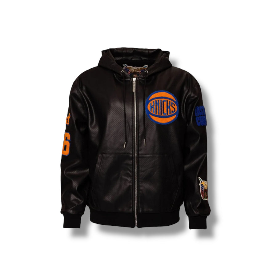 Jeff Hamilton Knicks Leather Hoodie