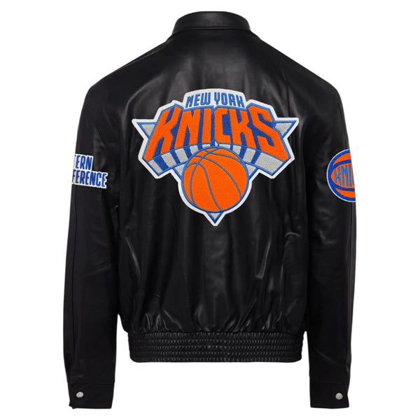 New York Knicks Full Leather Jacket Black