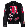 Chicago Bulls Wool & Leather Old English Varsity Jacket Black
