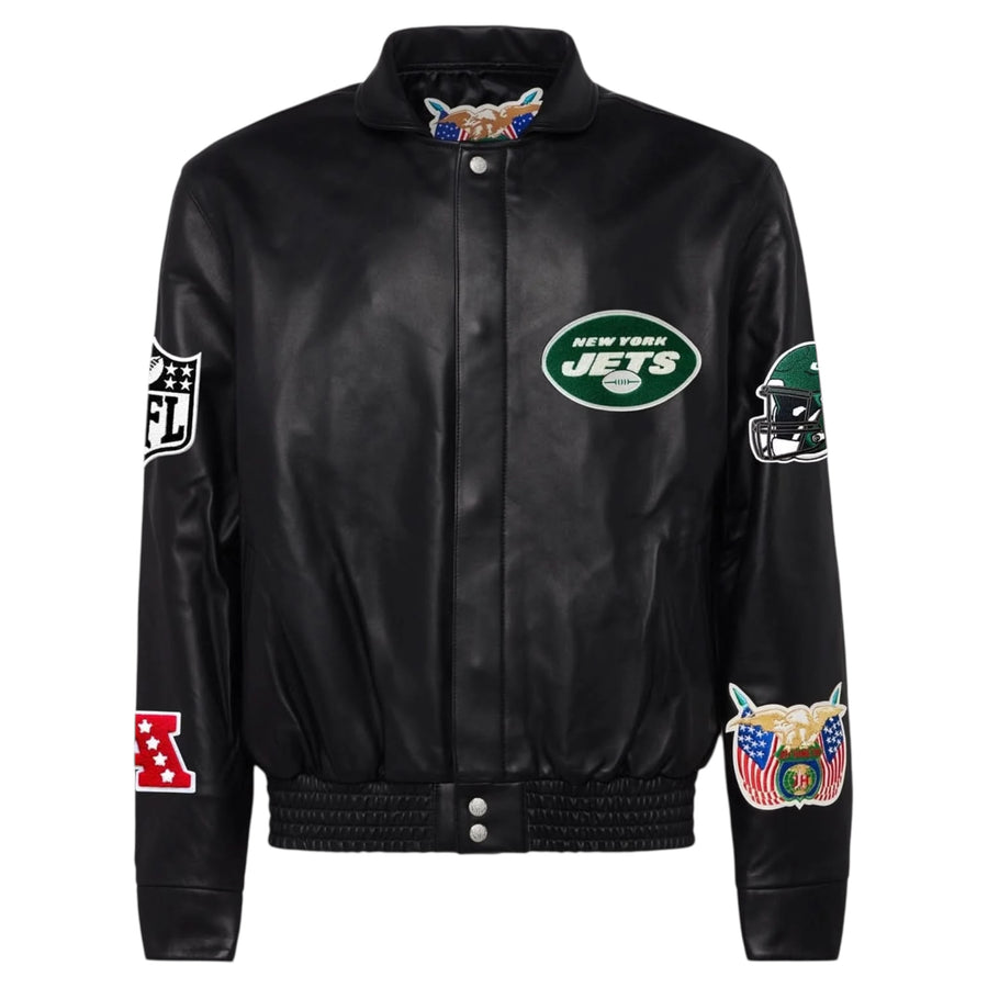 New York Jets Full Leather Jacket Black