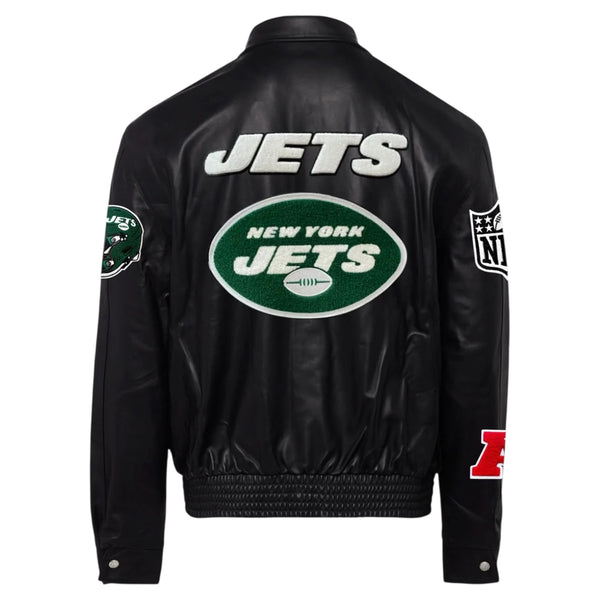 New York Jets Full Leather Jacket Black