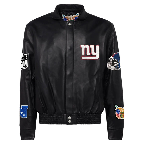 New York Giants Full Leather Jacket Black