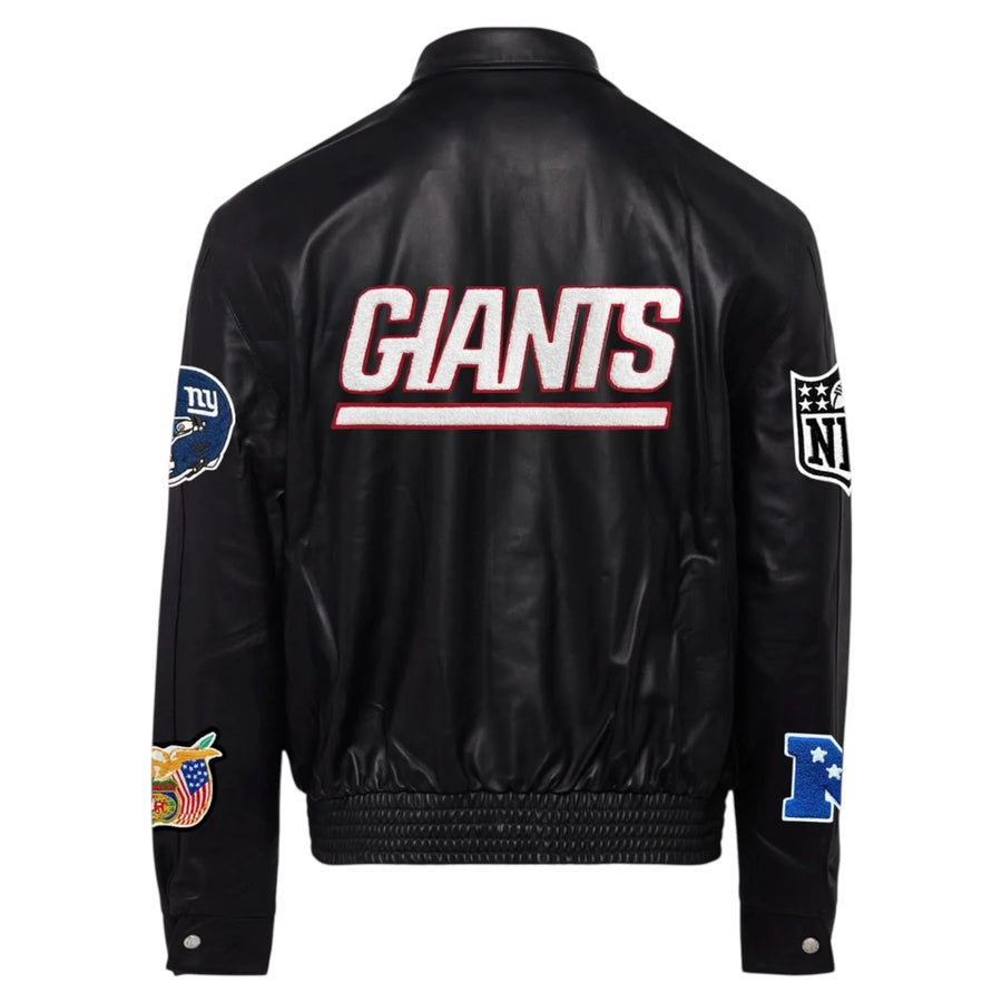 New York Giants Full Leather Jacket Black