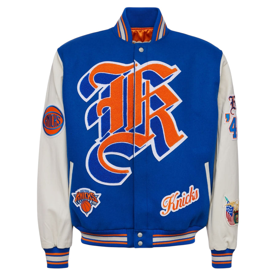 New York Knicks Wool & Leather Varsity Jacket