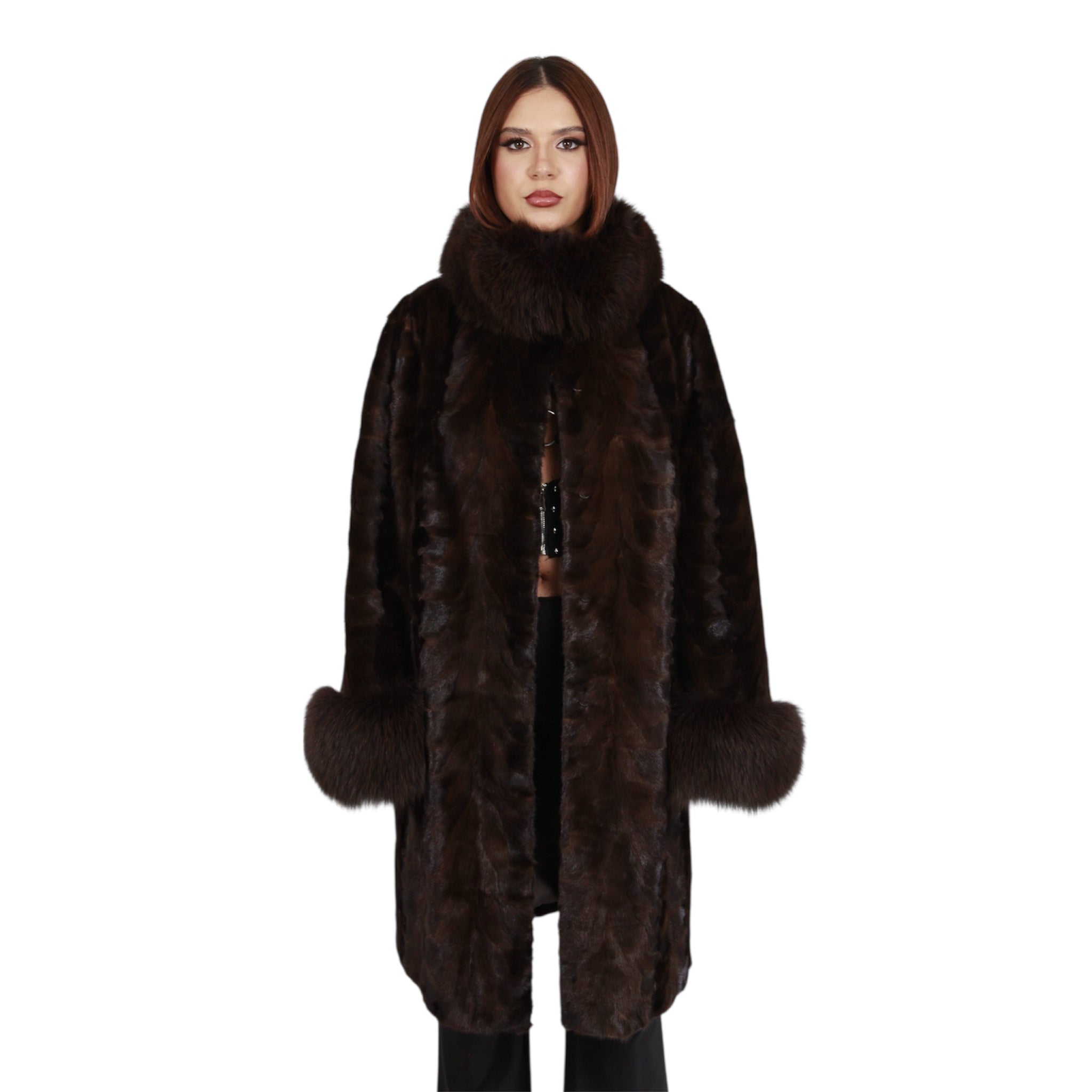 Mink Coat with Fox Trims – Daniel's Leather