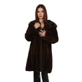 Three Quarter Hooded Mink Coat for Women