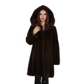 Three Quarter Hooded Mink Coat for Women