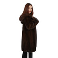 Three Quarter Hooded Mink Coat for Women