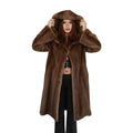 Three Quarter Hooded Mink Coat for Women