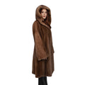 Three Quarter Hooded Mink Coat for Women