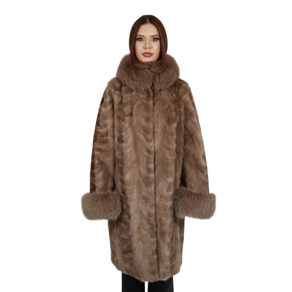 Mink Coat with Fox Trims