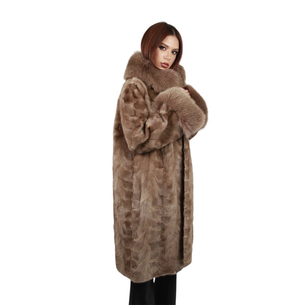 Mink Coat with Fox Trims