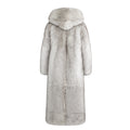 White Fox Trench Coat with Hood