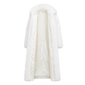 White Fox Trench Coat with Hood