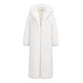 White Fox Trench Coat with Hood