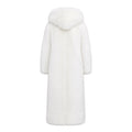 White Fox Trench Coat with Hood