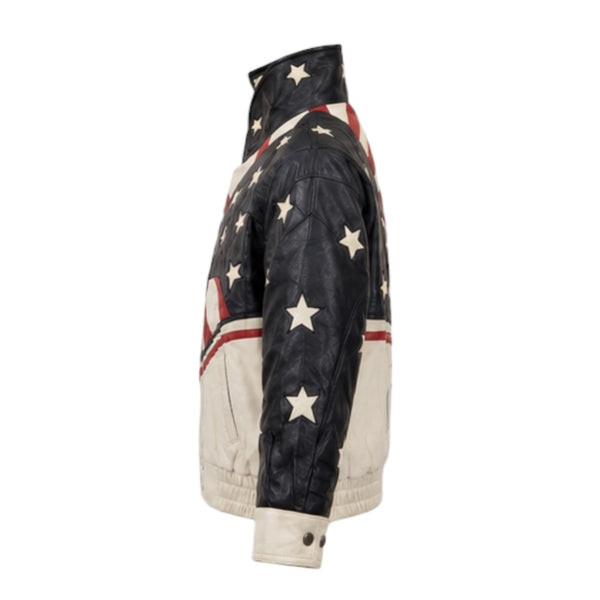 White USA Leather Jacket