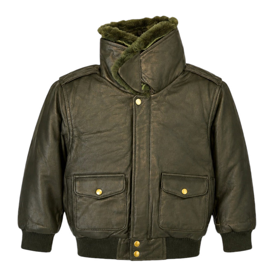 Leather Jacket with Furry Collar