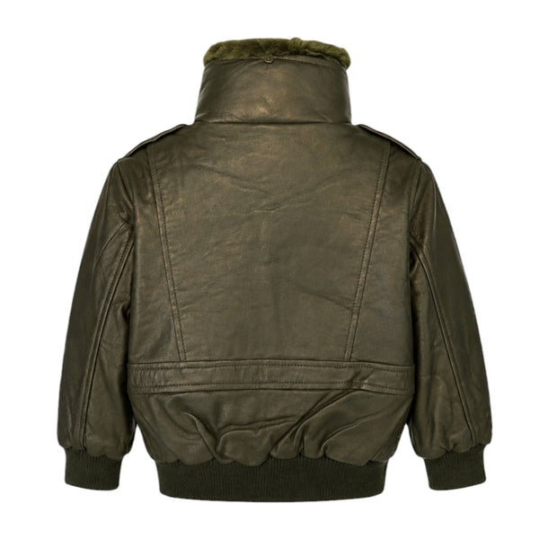 Leather Jacket with Furry Collar
