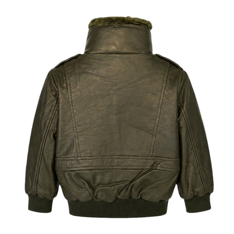 Leather Jacket with Furry Collar