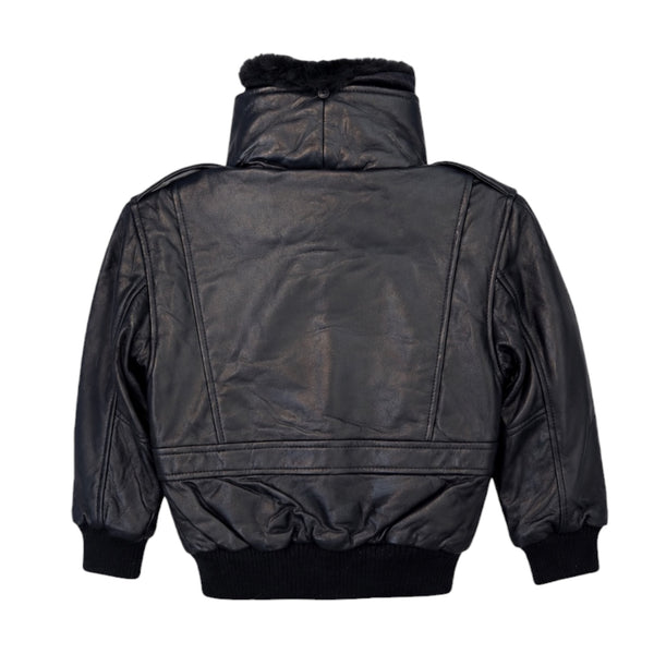 Leather Jacket with Furry Collar