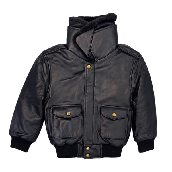 Leather Jacket with Furry Collar