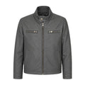 Grey Leather Jacket with Zippers