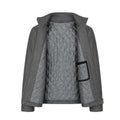 Grey Leather Jacket with Zippers