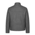 Grey Leather Jacket with Zippers