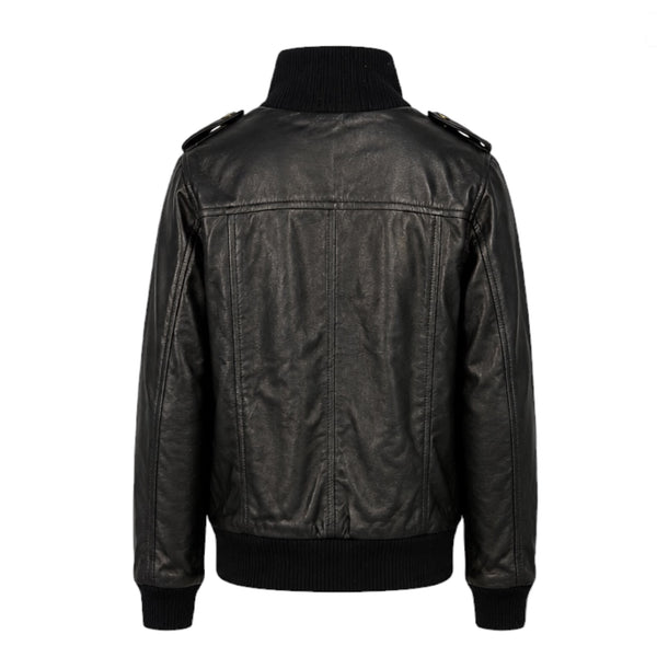Leather Jacket with Chest Pockets