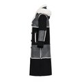Black and Grey Shearling with White Fox Hood