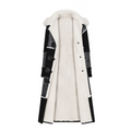 Black and Grey Shearling with White Fox Hood