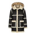 Shearling Coat with Silver Fox Hood