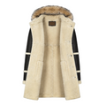 Shearling Coat with Silver Fox Hood