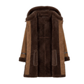 Brown Shearling with Matching Collar and Hood