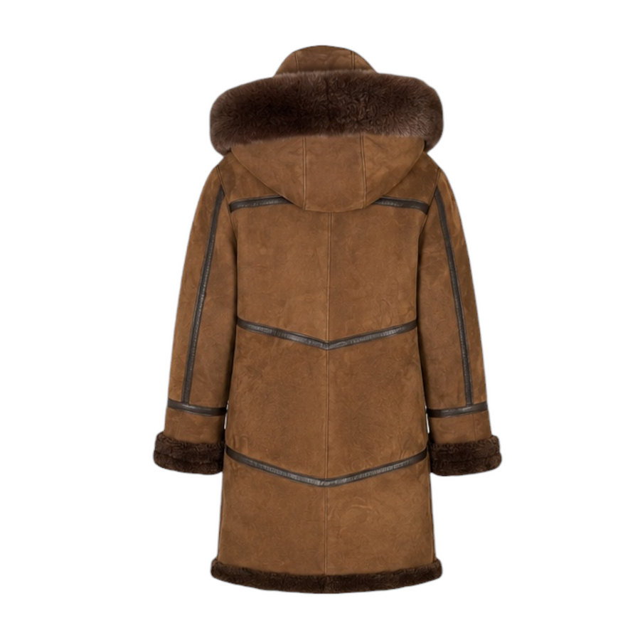 Brown Shearling with Matching Collar and Hood