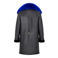 Shearling Coat with Blue Fox Collar