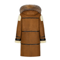 Tan Shearling with Crystal Fox Hood