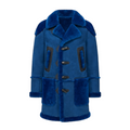 Teal Shearling Coat with Collar