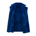 Teal Shearling Coat with Collar