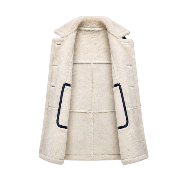 White and Blue Shearling with Collar