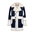 White and Blue Shearling with Collar