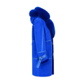 Blue Shearling with Collar and Hood